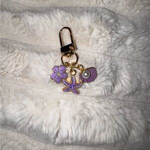 Beach theme bag charm with Gold Hardware